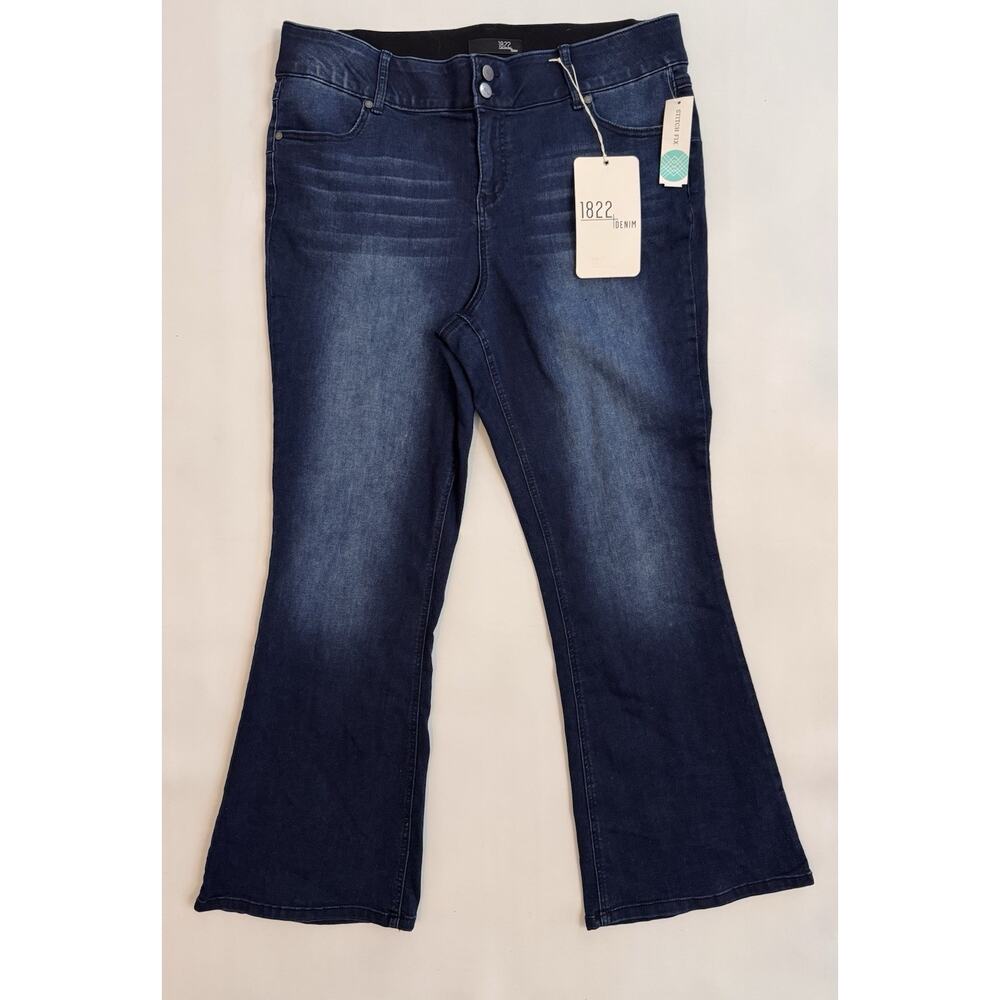 1822 Denim Melcy High Rise Fit & Lift Flare Jeans Women’s Size 18W Indigo